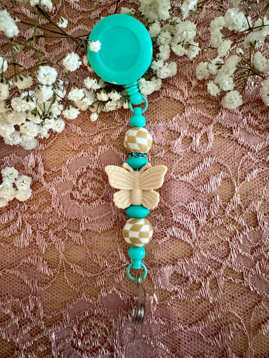 Teal Butterfly Badge Reel