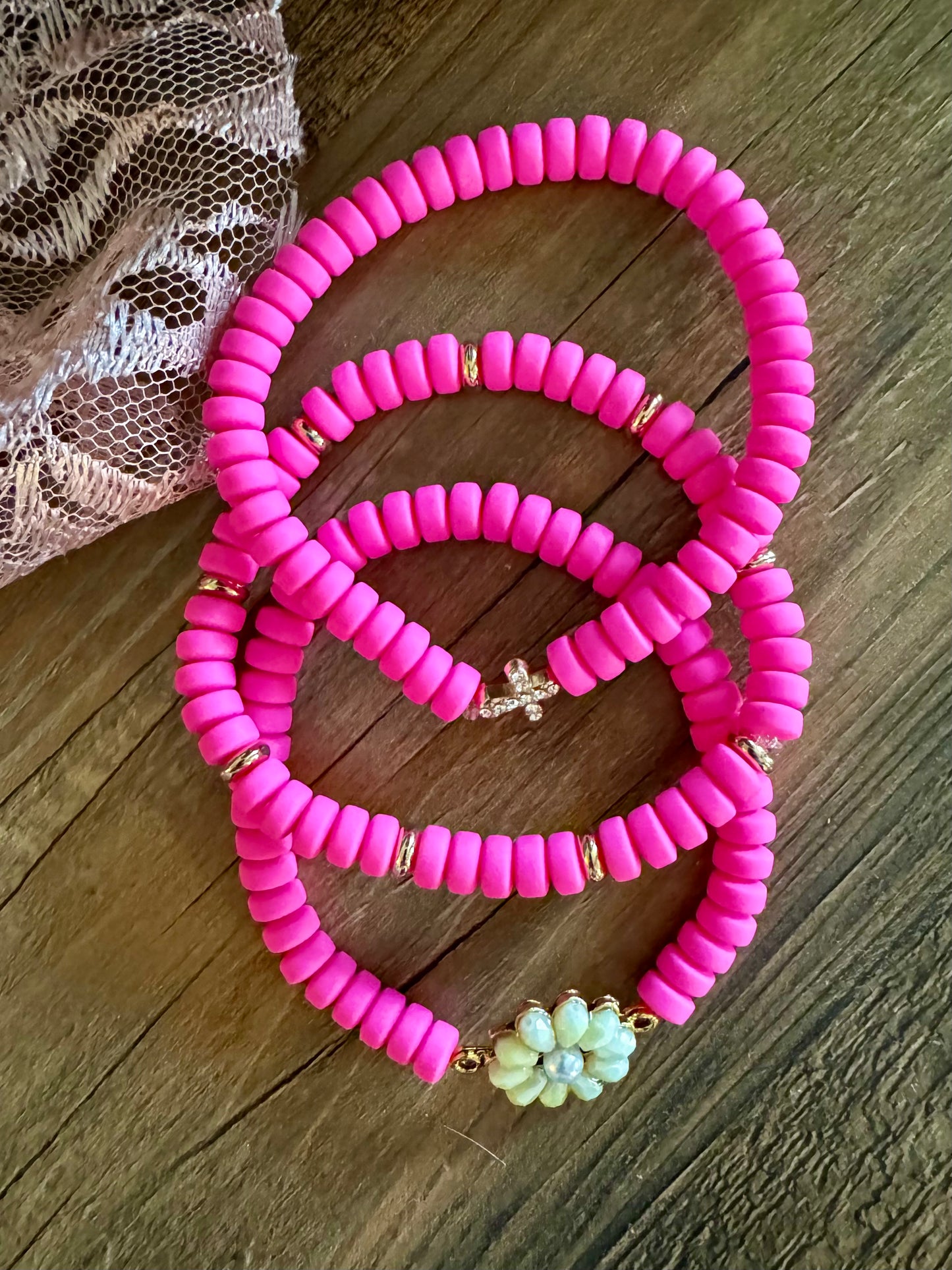Hot Pink Bracelet Stack