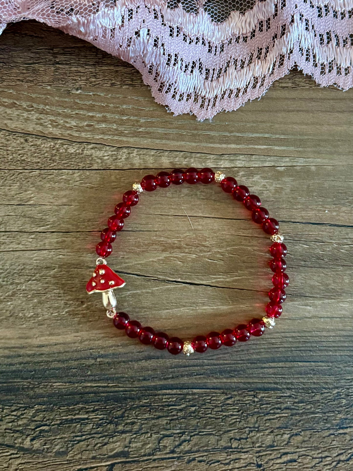 Red Mushroom Bracelet (WITH OR WITHOUT SPARKLE)