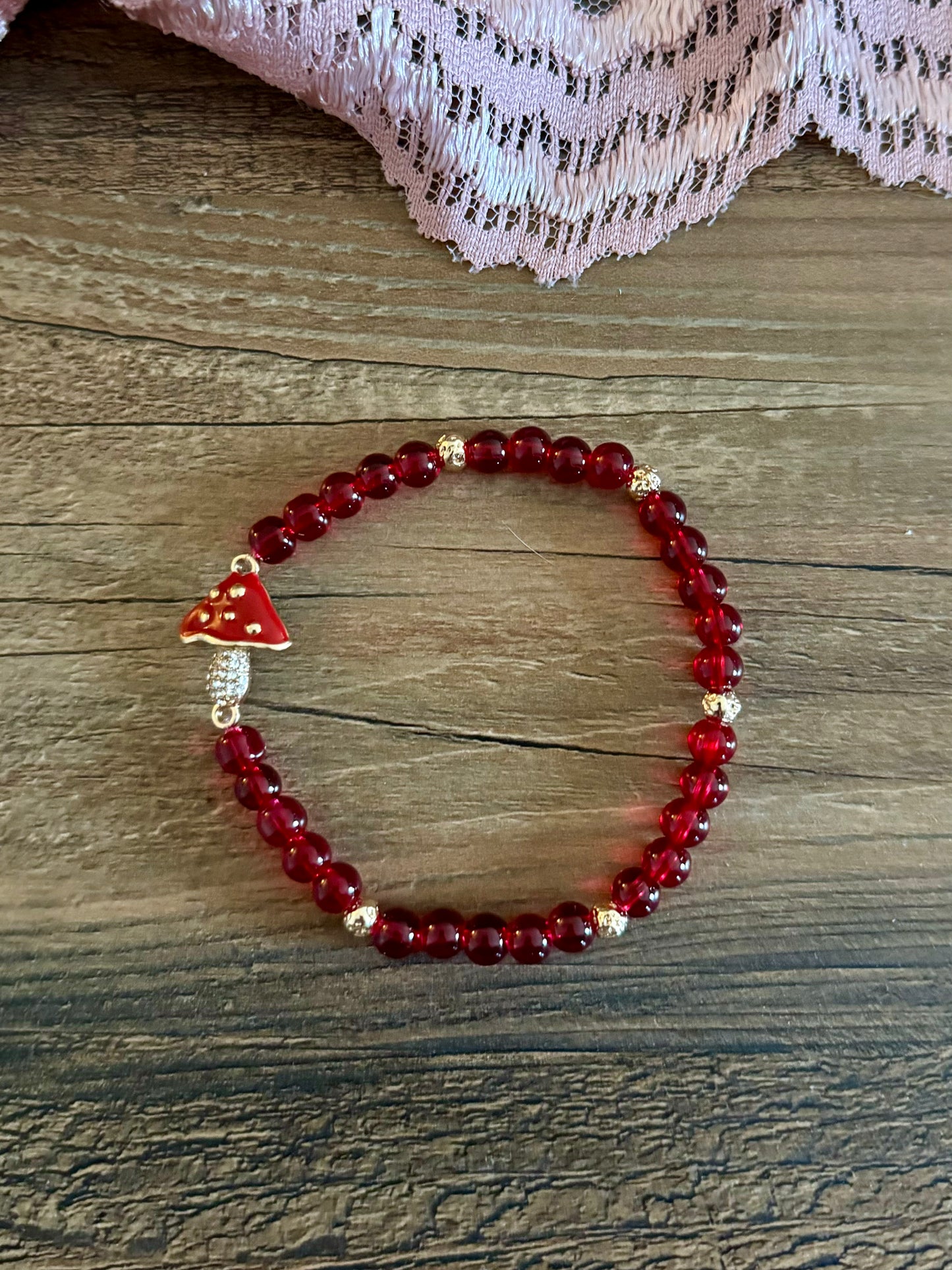 Red Mushroom Bracelet (WITH OR WITHOUT SPARKLE)