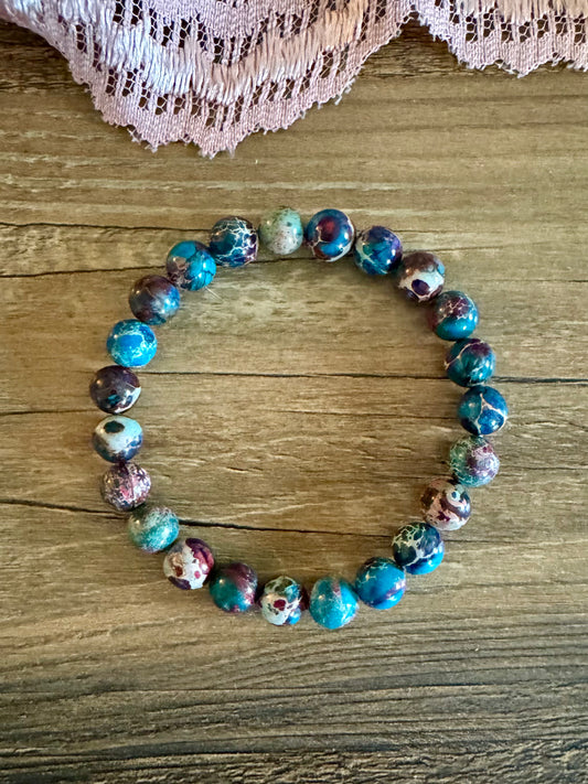 Blue Speckle Stone Bracelet
