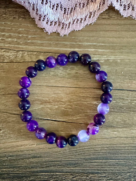 Purple Glass Beaded Bracelet