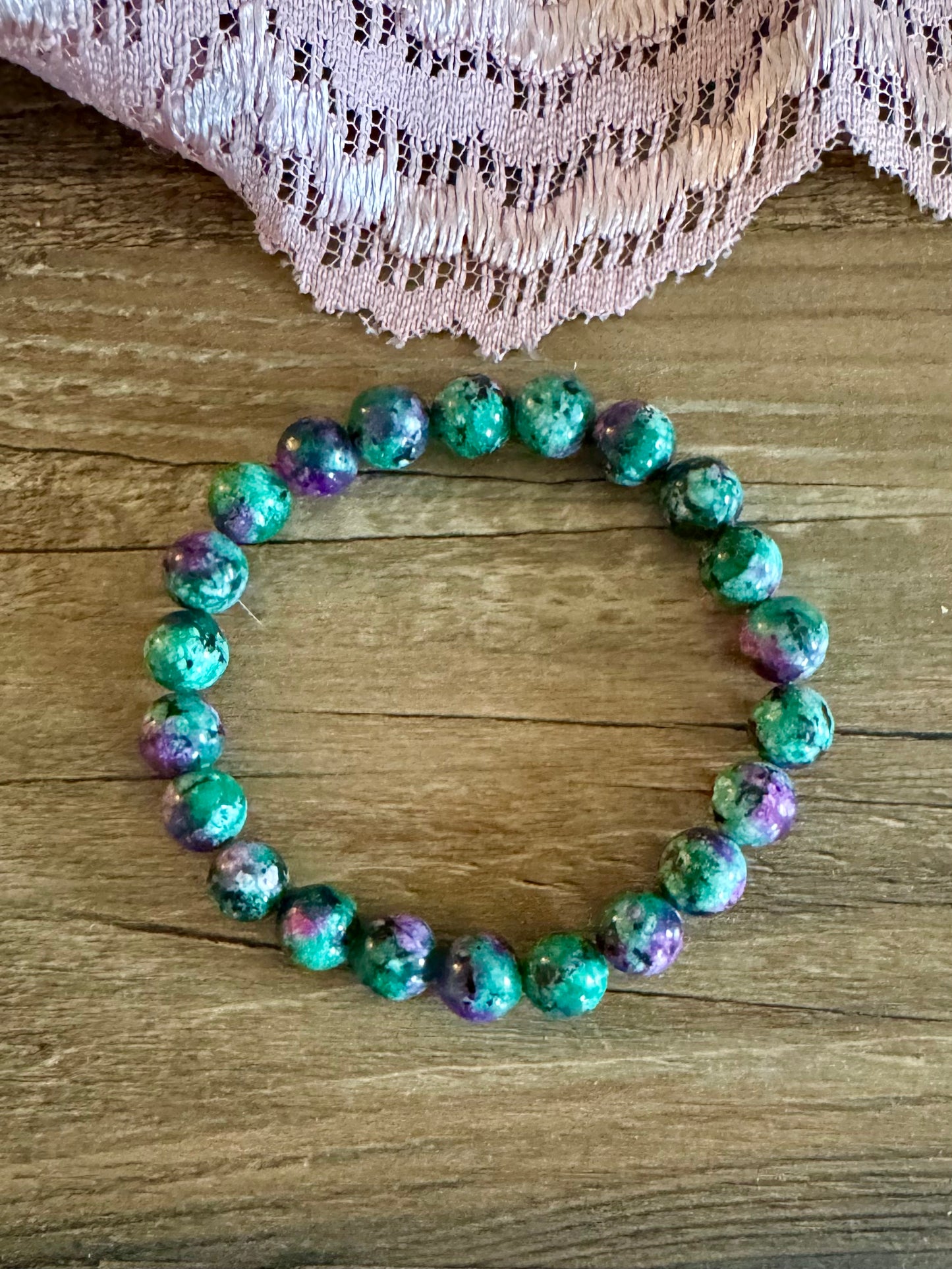 Green & Purple Stone Bracelet